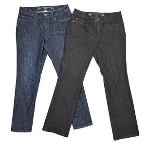 Christopher Banks Jeans Womens 8 Modern Fit Blue & Black Stretch Denim Lot of 2